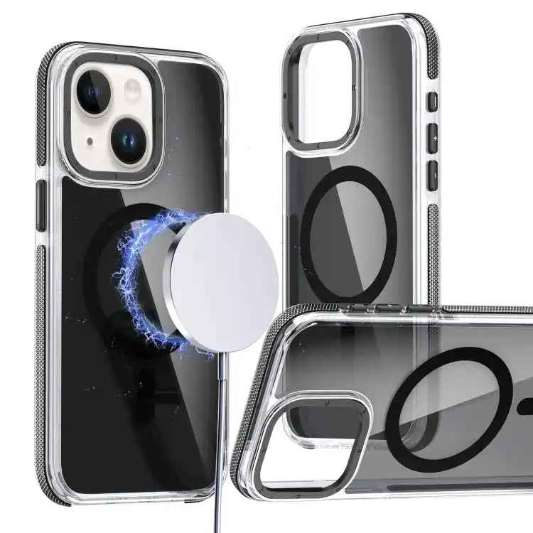 Magsafe Dual-Color Transparent Black Full Coverage Phone Case