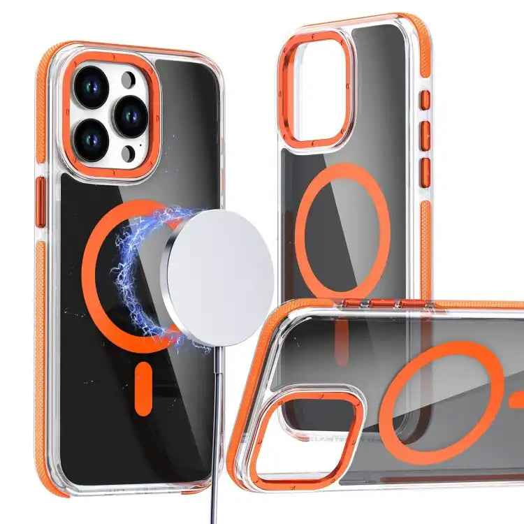 Magsafe Dual-Color Transparent Black Full Coverage Phone Case