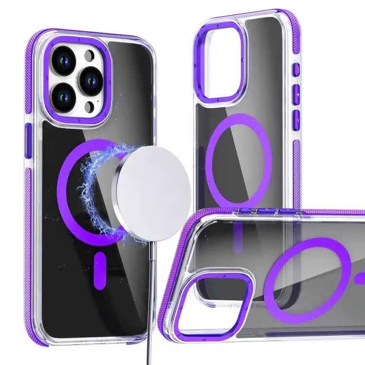 Magsafe Dual-Color Transparent Black Full Coverage Phone Case