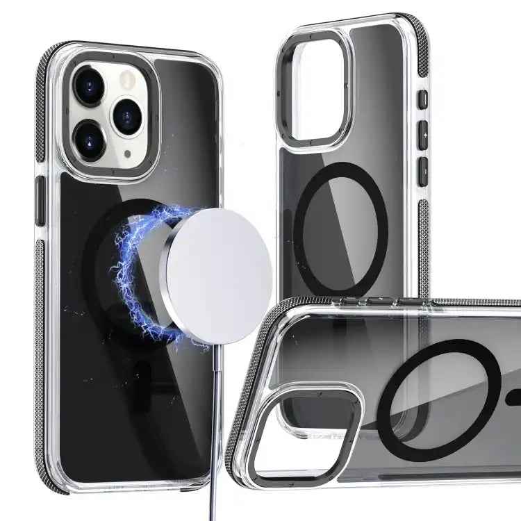 Magsafe Dual-Color Transparent Black Full Coverage Phone Case