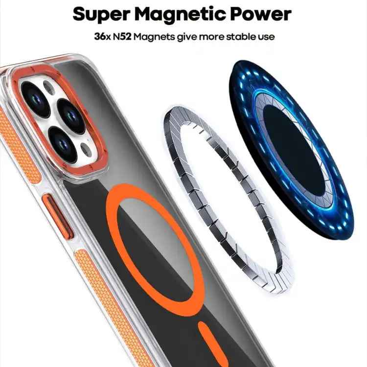 Magsafe Dual-Color Transparent Black Full Coverage Phone Case