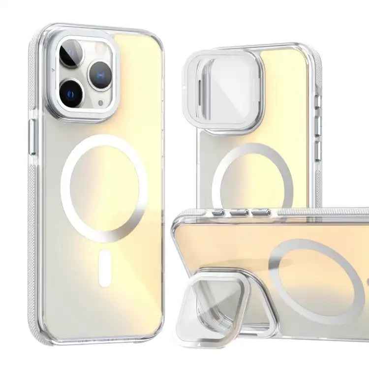 MagSafe Gradient Color Lens Film Phone Case with Lens Fold Holder