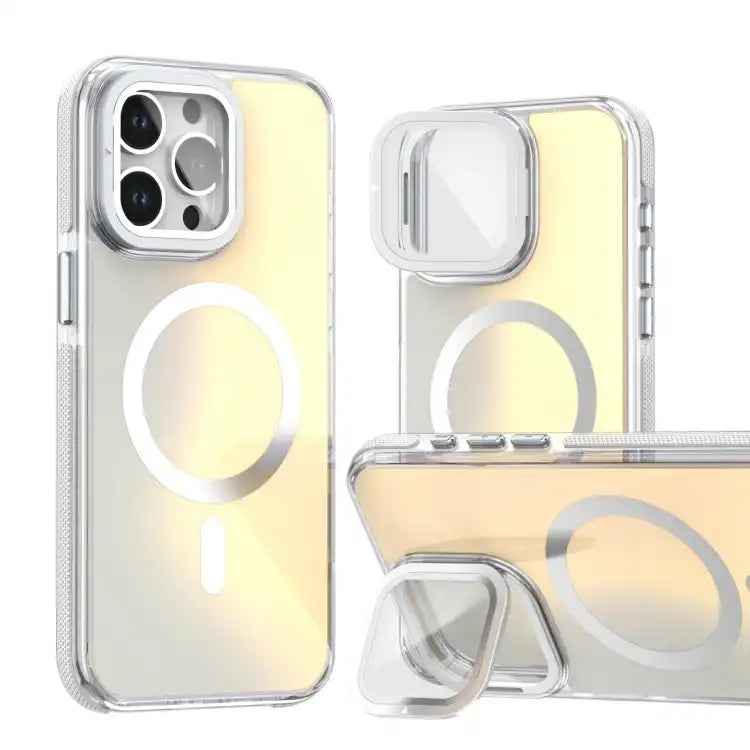 MagSafe Gradient Color Lens Film Phone Case with Lens Fold Holder