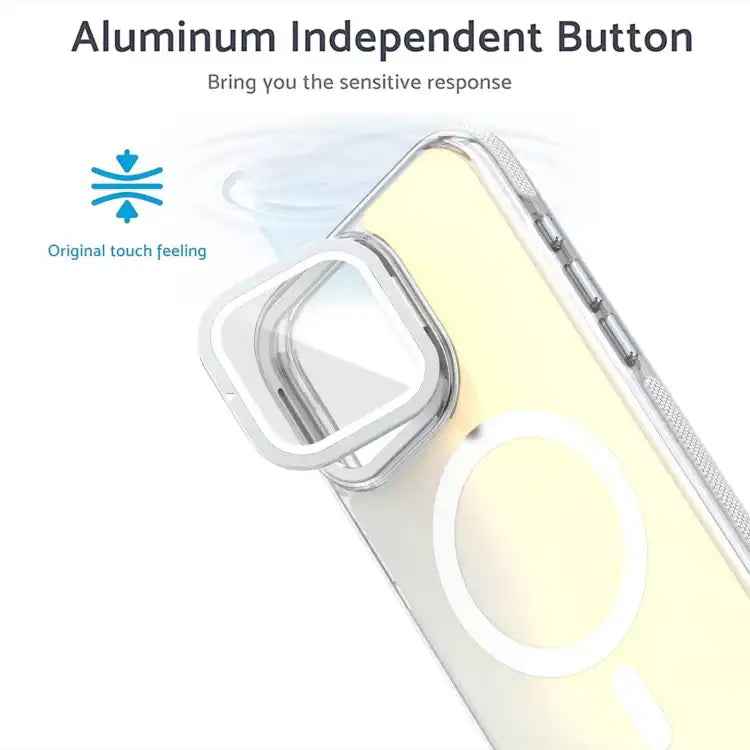 MagSafe Gradient Color Lens Film Phone Case with Lens Fold Holder