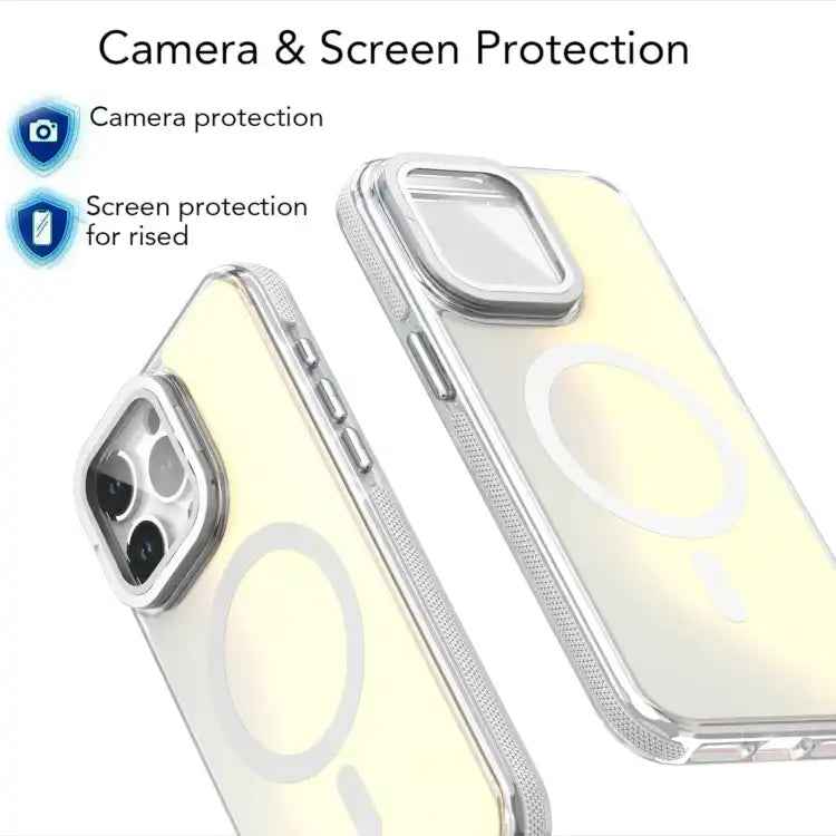 MagSafe Gradient Color Lens Film Phone Case with Lens Fold Holder