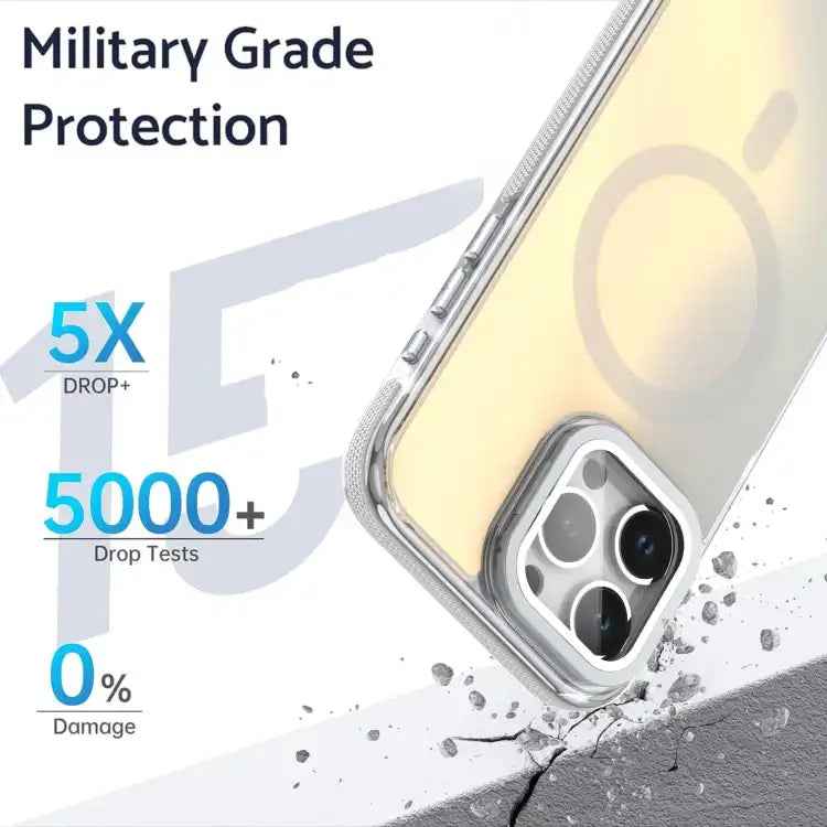 MagSafe Gradient Color Lens Film Phone Case with Lens Fold Holder