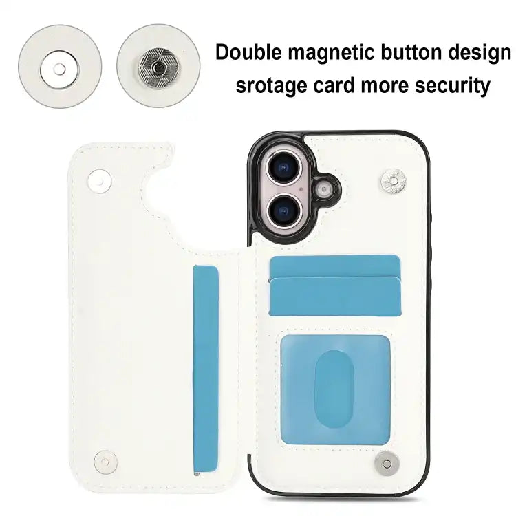 Double Buckle Rhombic PU Leather Phone Case