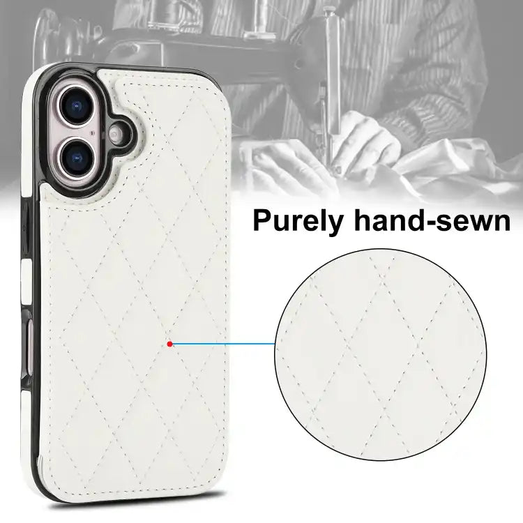 Double Buckle Rhombic PU Leather Phone Case