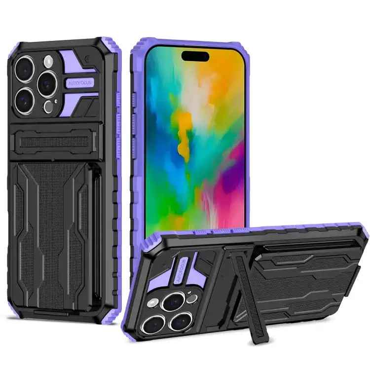 Kickstand Armor Card Wallet Phone Case
