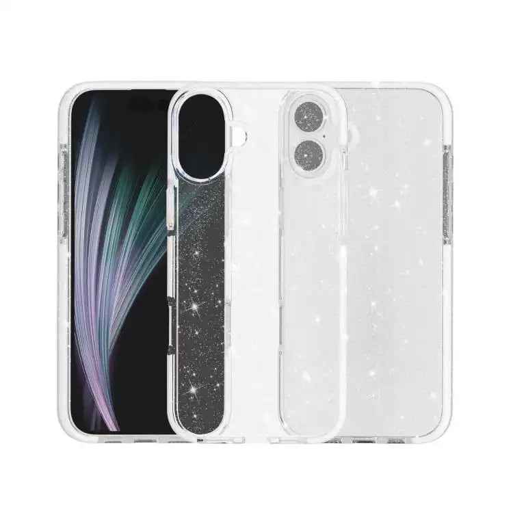 Dual Color Clear Glitter TPU + TPE Full Coverage Phone Case