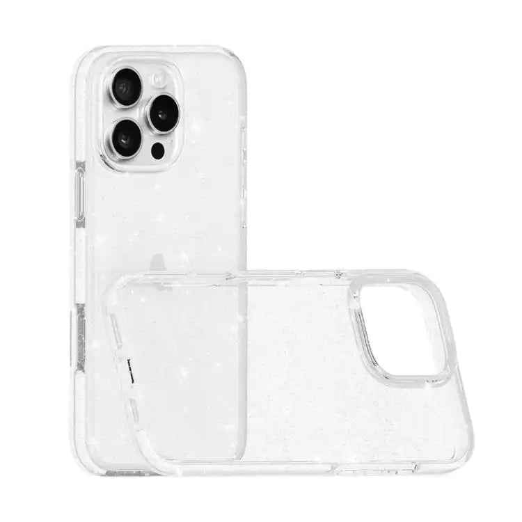Dual Color Clear Glitter TPU + TPE Full Coverage Phone Case