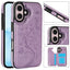 Double Buckle Butterfly Embossing PU Phone Case