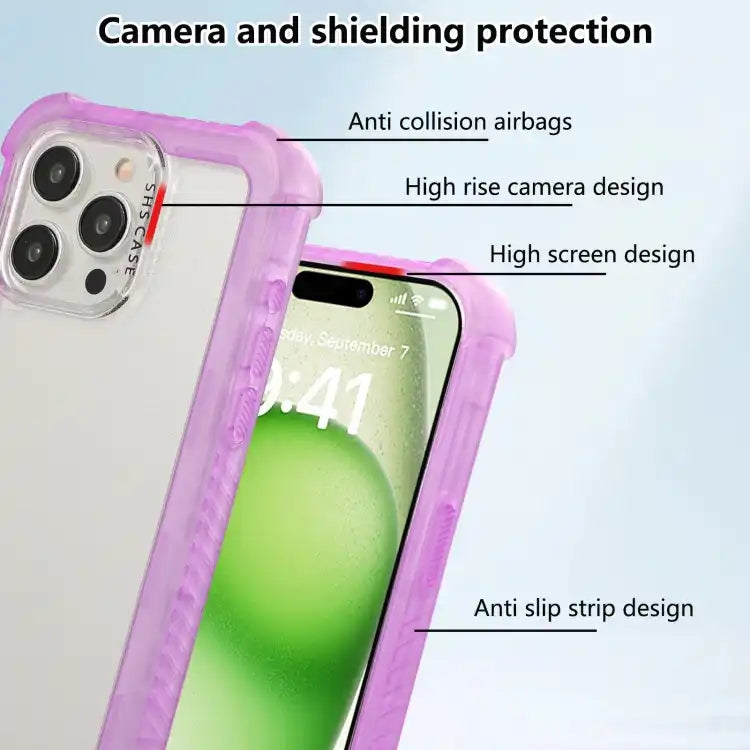Transparent Matte TPU Hybrid PC 3-in-1 Phone Case