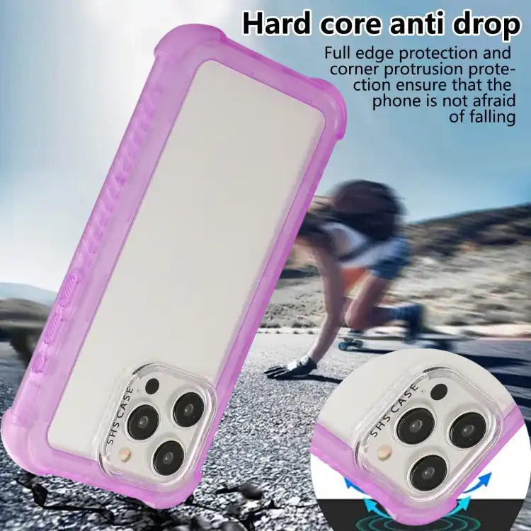 Transparent Matte TPU Hybrid PC 3-in-1 Phone Case