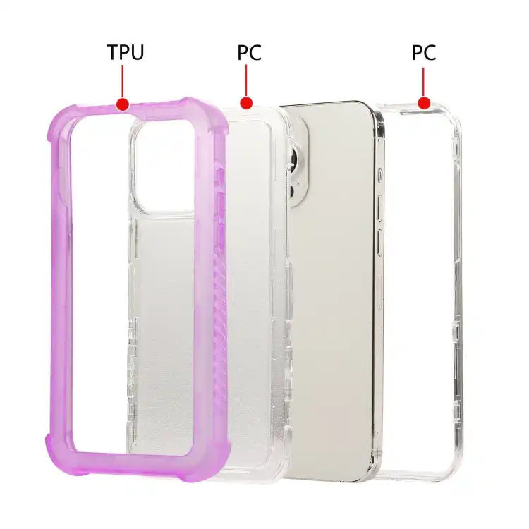 Transparent Matte TPU Hybrid PC 3-in-1 Phone Case