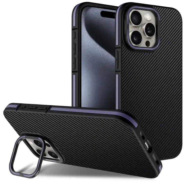 Carbon Fiber Texture Lens Holder TPU Phone Case