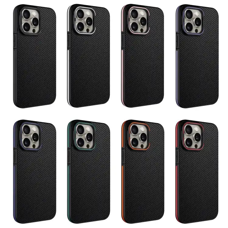 Carbon Fiber Texture Lens Holder TPU Phone Case