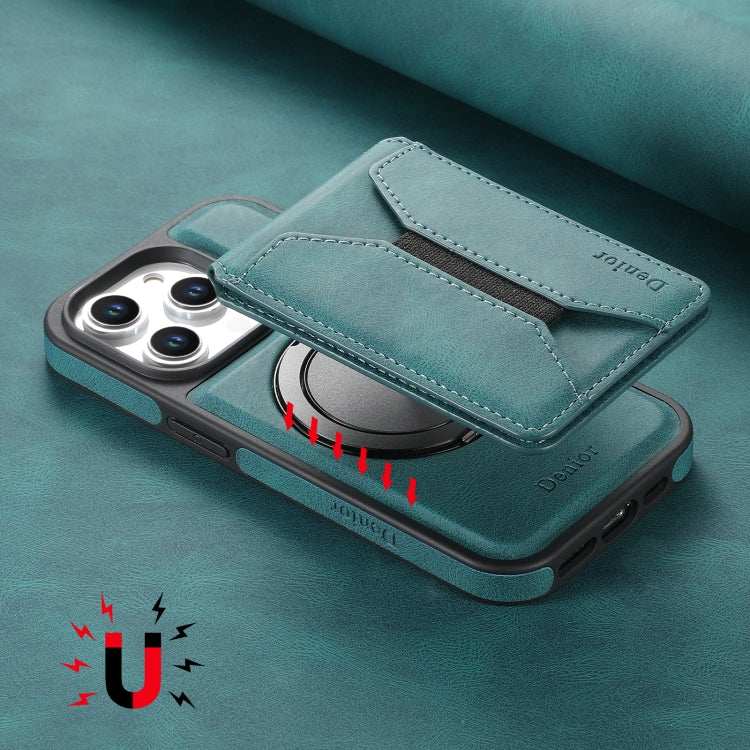 Denior D18 Skin Feel Rotating Holder MagSafe Detachable Card Slot Phone Case