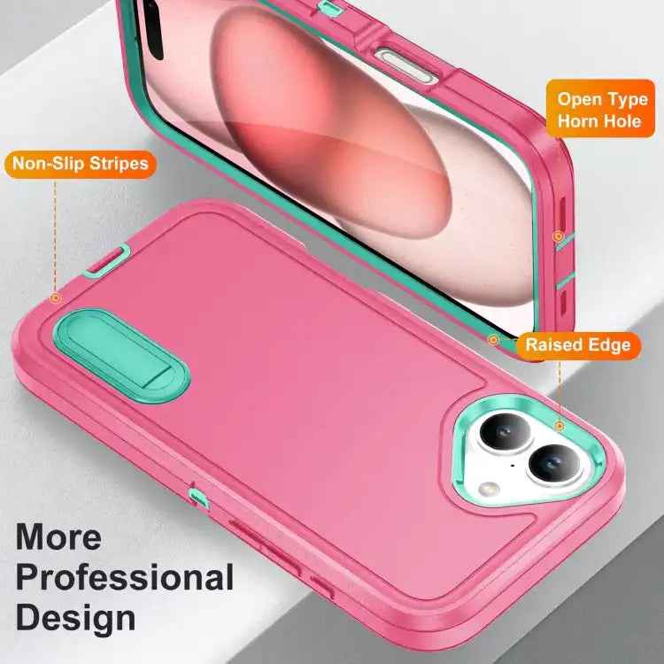 Rugged PC + Silicone Phone Case with Holder