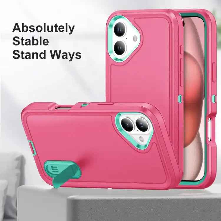 Rugged PC + Silicone Phone Case with Holder