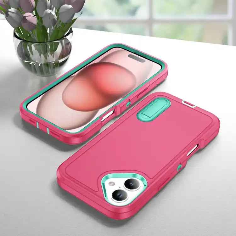 Rugged PC + Silicone Phone Case with Holder