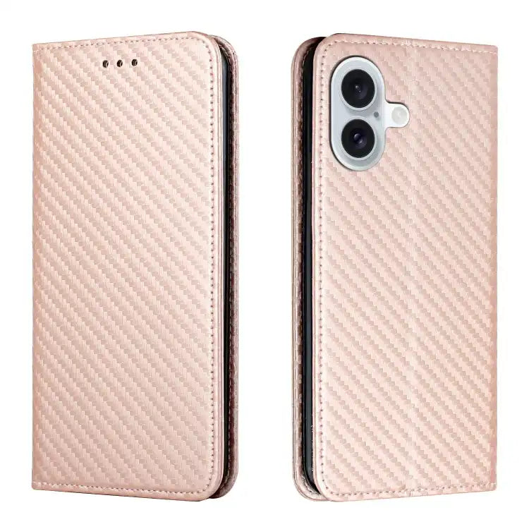 Carbon Fiber Texture Magnetic Flip Leather Phone Case