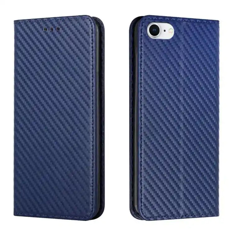 Carbon Fiber Texture Magnetic Flip Leather Phone Case