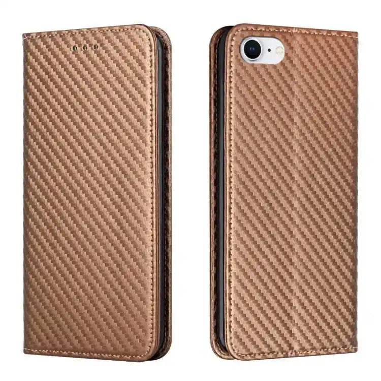 Carbon Fiber Texture Magnetic Flip Leather Phone Case