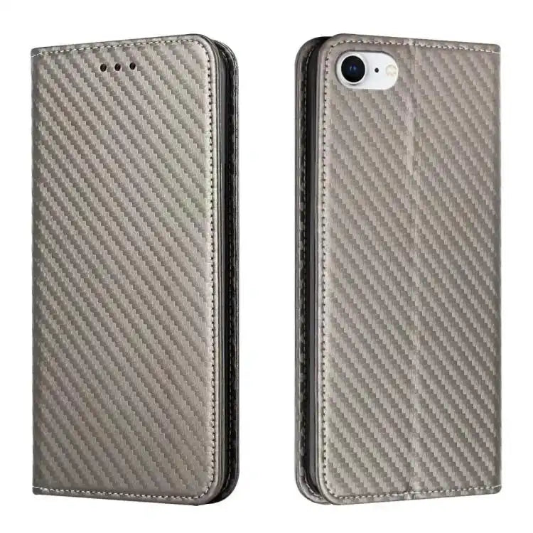 Carbon Fiber Texture Magnetic Flip Leather Phone Case