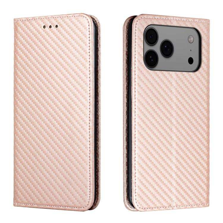 Carbon Fiber Texture Magnetic Flip Leather Phone Case