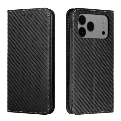 Carbon Fiber Texture Magnetic Flip Leather Phone Case