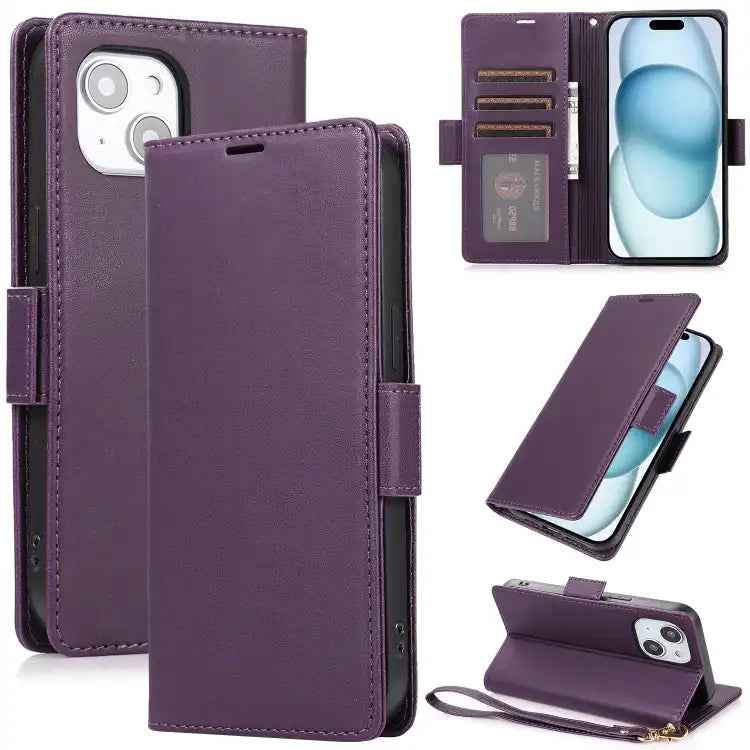 Side Buckle RFID Anti-theft Leather Phone Case