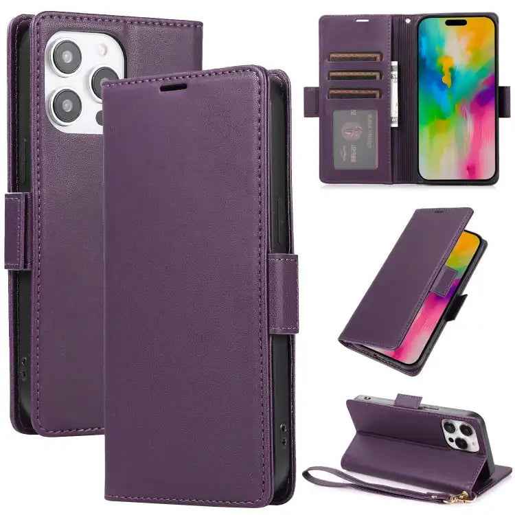 Side Buckle RFID Anti-theft Leather Phone Case