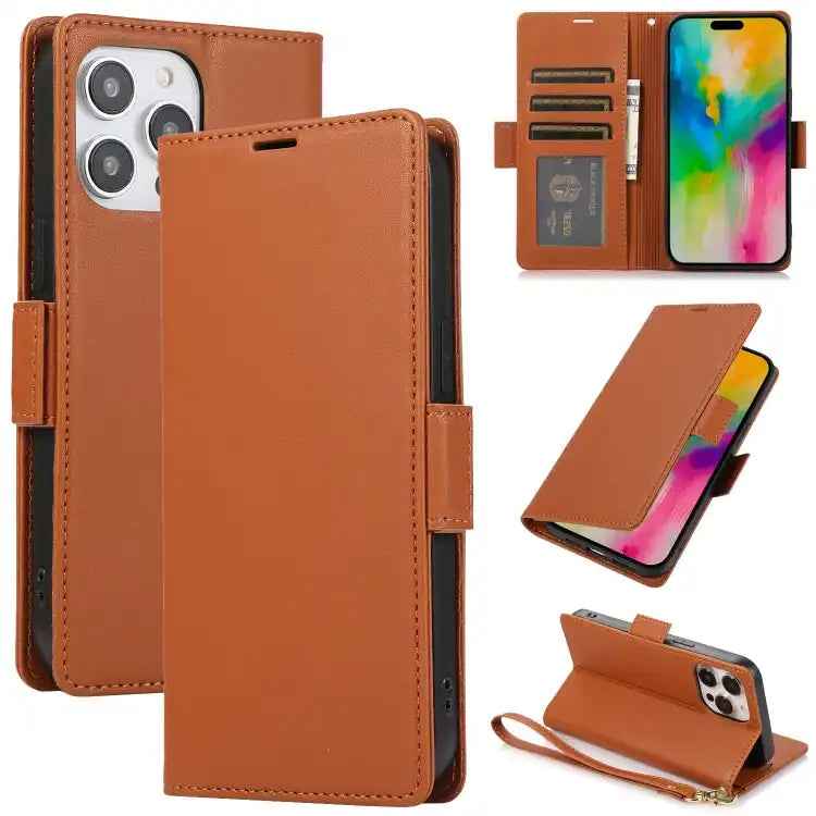 Side Buckle RFID Anti-theft Leather Phone Case