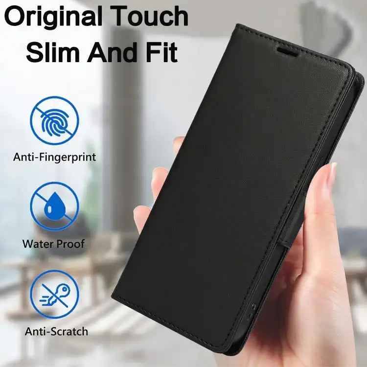 Side Buckle RFID Anti-theft Leather Phone Case