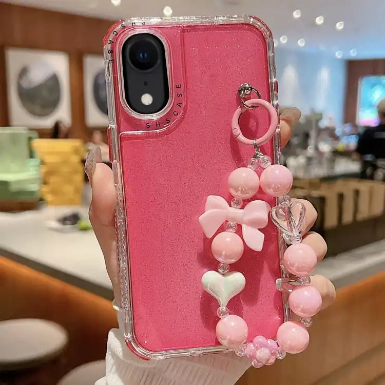 TPU + PC + Glitter Sequins Full Coverage Phone Case with Bracelet