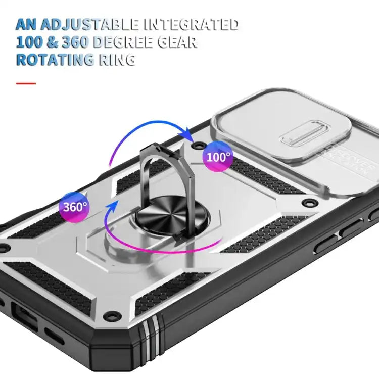 Sliding Camshield TPU + PC Phone Case with Holder