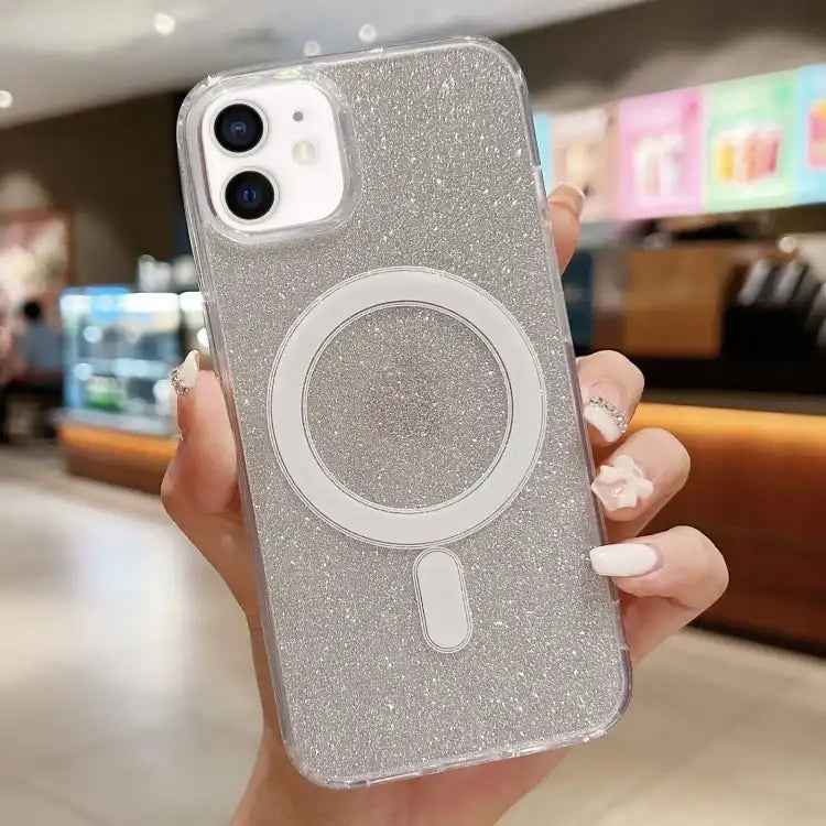Acrylic Transparent Glitter MagSafe Phone Case