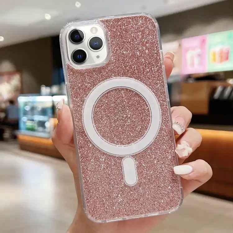 Acrylic Transparent Glitter MagSafe Phone Case