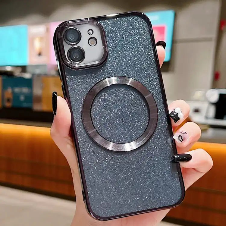 Electroplating Pure Color Glitter Powder MagSafe Phone Case