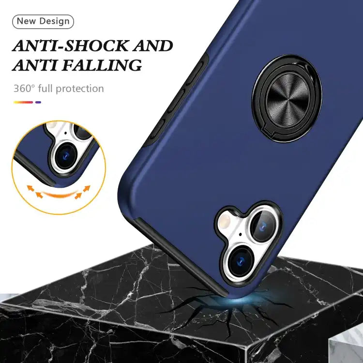 PC + TPU Magnetic Phone Case with Invisible Ring Holder