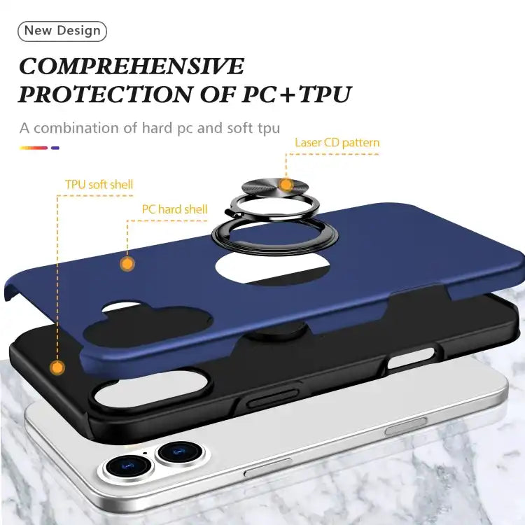 PC + TPU Magnetic Phone Case with Invisible Ring Holder