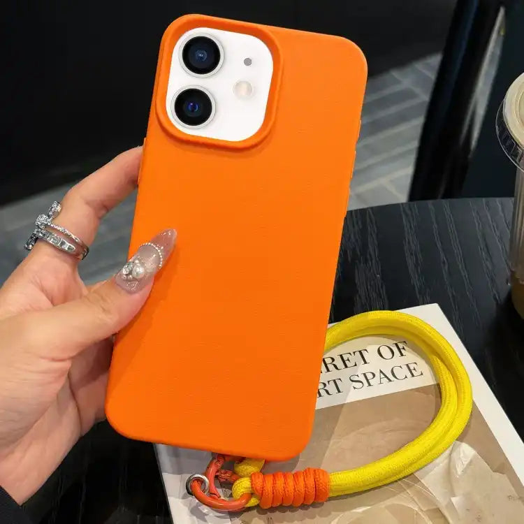 Leather Texture TPU Full Coverage Phone Case with Lanyard