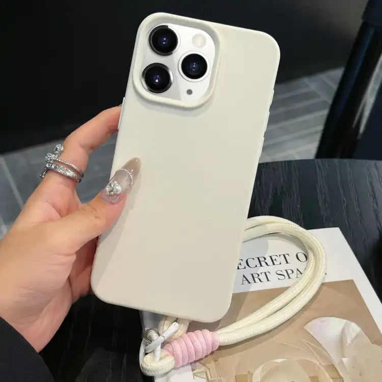 Leather Texture TPU Full Coverage Phone Case with Lanyard