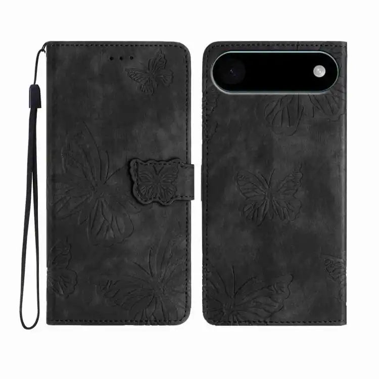 Skin-feel Embossed Butterfly Leather Phone Case