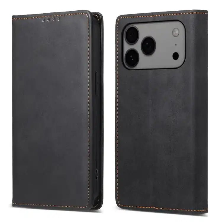 Business Solid Color Magnetic RFID Leather Phone Case