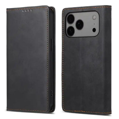 Business Solid Color Magnetic RFID Leather Phone Case