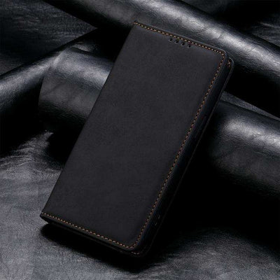 Business Solid Color Magnetic RFID Leather Phone Case