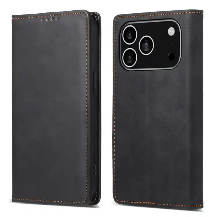 Business Solid Color Magnetic RFID Leather Phone Case