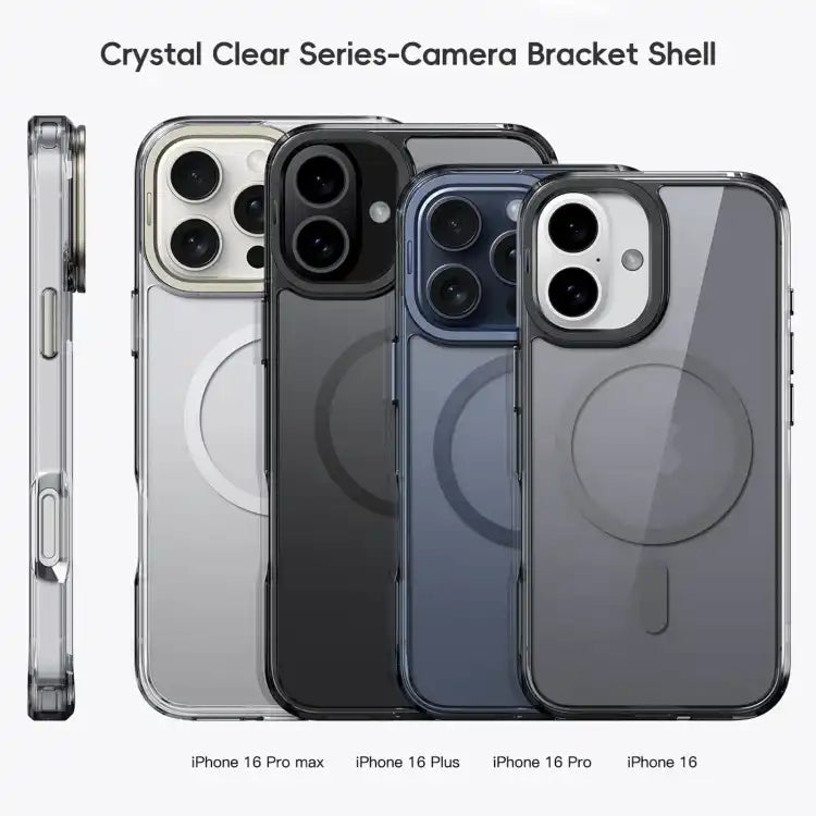 Frosted Crystal Clear Lens Holder MagSafe Magnetic Phone Case